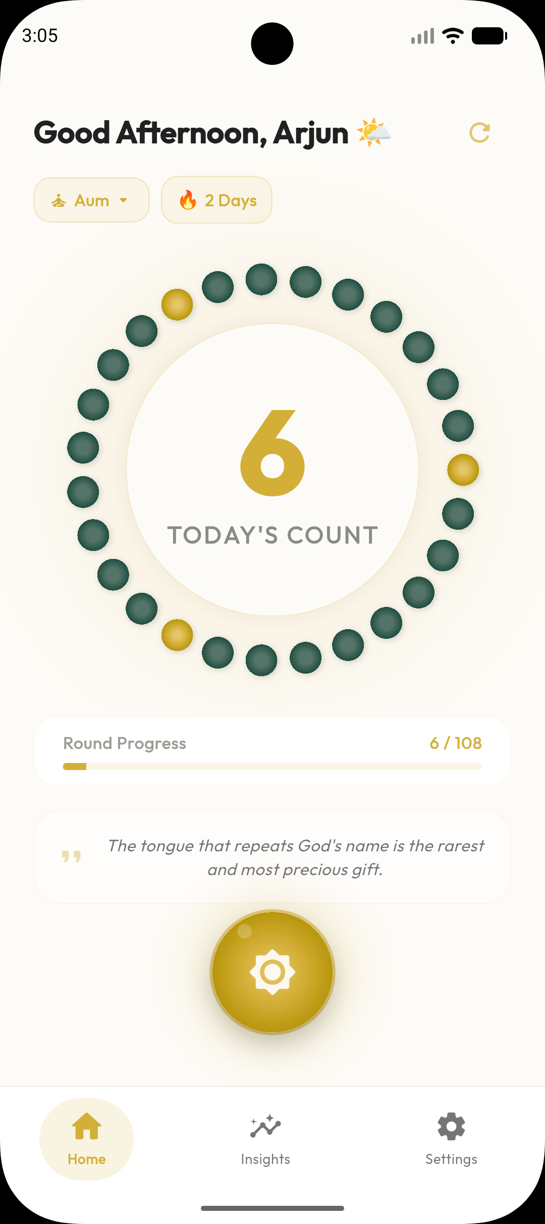 Mindful Japa Counter — Digital Mala app screenshot